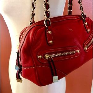Gucci Red Capri Mini Bowler Handbag Leather